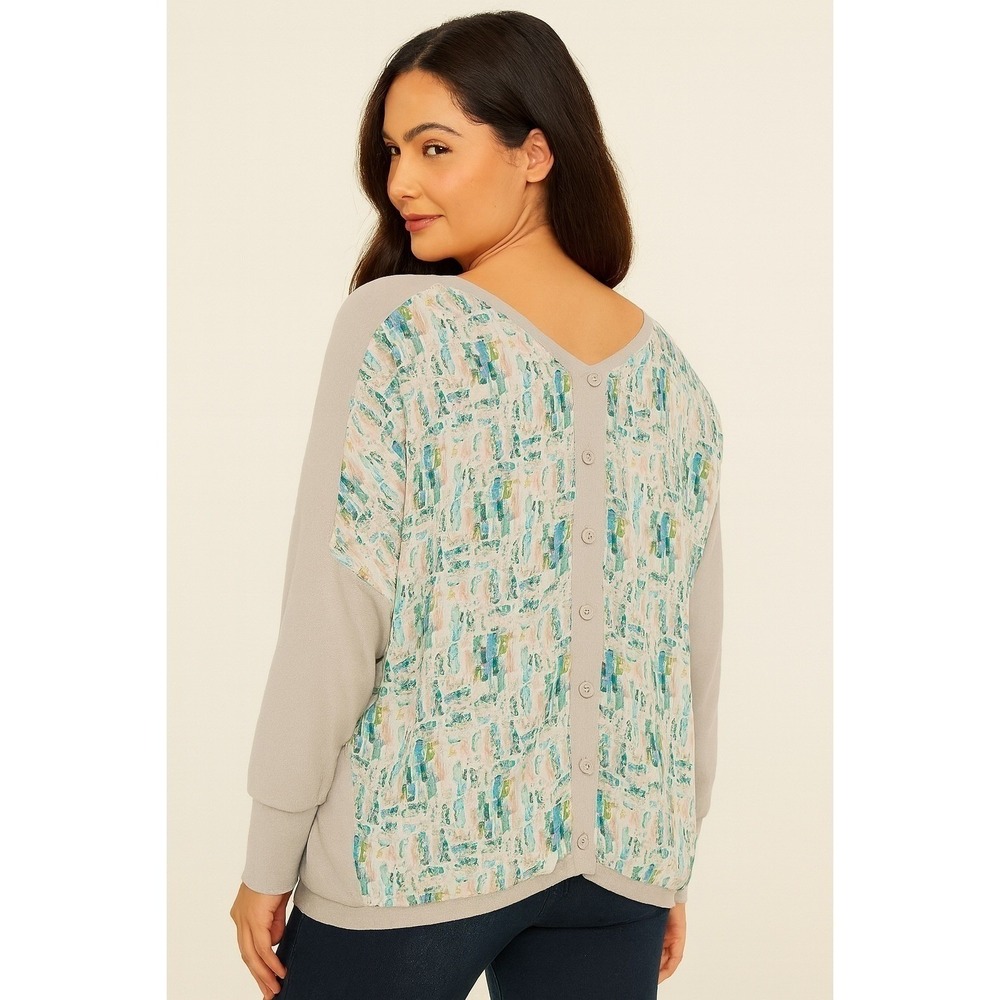 Anthropologie Moth Top Blouse Boho Pastel Gray Blue Small